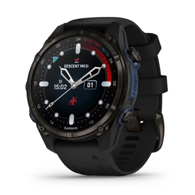 Умные часы Garmin Descent MK3i 43 мм титан Carbon Grey DLC с черным силиконовым ремешком (010-02753-11)