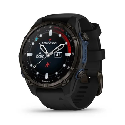 Умные часы Garmin Descent MK3i 43 мм титан Carbon Grey DLC с черным силиконовым ремешком (010-02753-11)