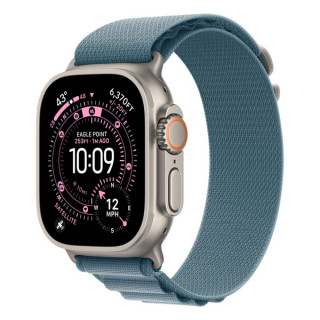 Apple Watch Ultra 3, 49mm, титан светлого цвета, ремешок Alpine голубого цвета (2025)