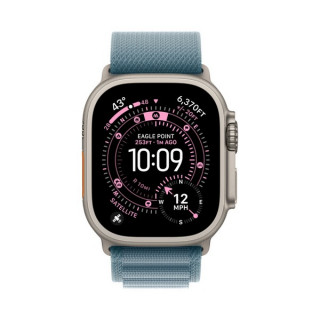 Apple Watch Ultra 3, 49mm, титан светлого цвета, ремешок Alpine голубого цвета (2025)