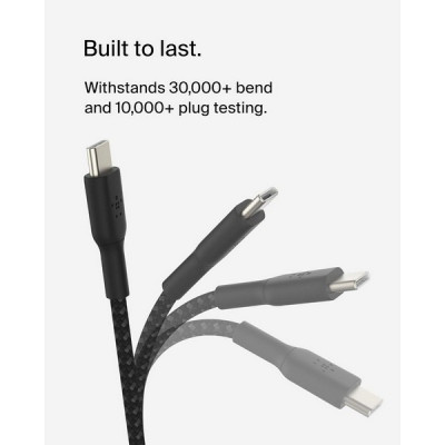 Кабель Belkin BoostCharge Braided USB-C - USB-C 1 м (CAB004BT1MBK) Black