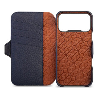 Чехол книжка/бумажник из кожи Vaja Wallet для iPhone 17 Pro 6.3" V-Mag Floater Indigo