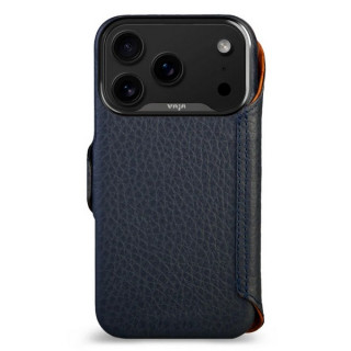 Чехол книжка/бумажник из кожи Vaja Wallet для iPhone 17 Pro 6.3" V-Mag Floater Indigo