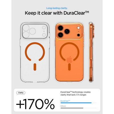 Чехол Spigen Ultra Hybrid MagFit для iPhone 17 Pro (ACS11112) Clear Orange
