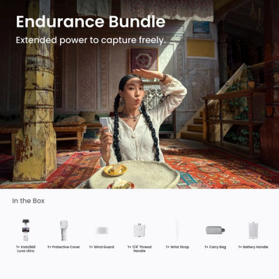 Экшн-камера Insta360 Luna Ultra Endurance Bundle (Stellar White)