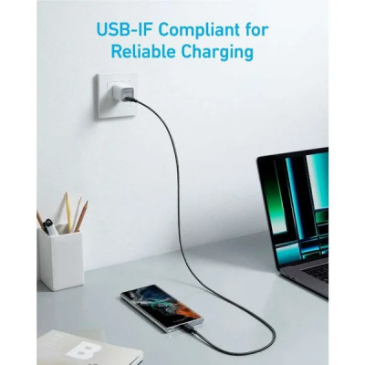 Кабель Anker Powerline 322 USB-C to USB-C 0.9м (A81F5H11) черный