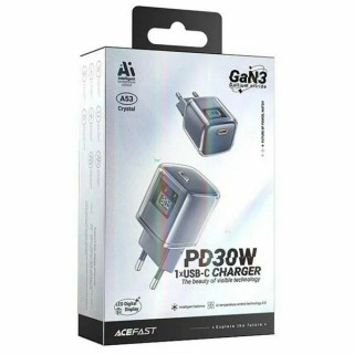 Сетевое зарядное устройство AceFast A53 PD30W GaN USB-C (AF-A53-MG) Metallic Gray