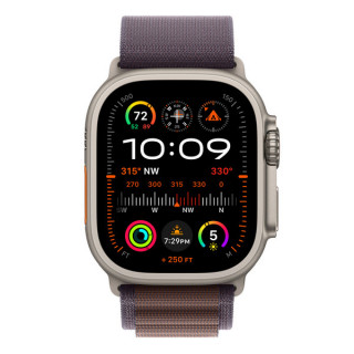 Ремешок Apple Alpine Loop 49 мм Indigo / Natural Titanium Finish