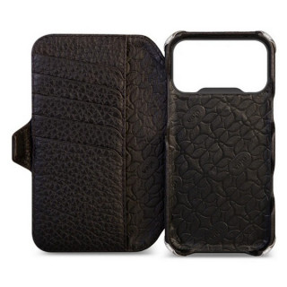 Чехол-книжка из кожи Vaja Buckler Wallet для iPhone 17 Pro 6.3" V-Mag Black