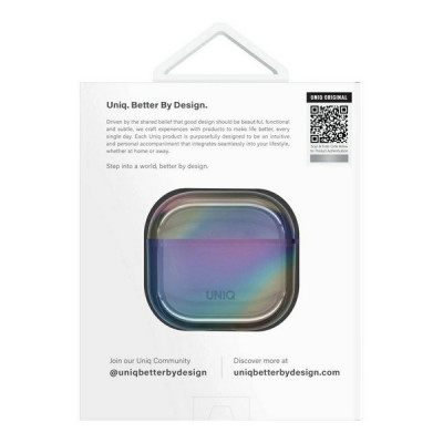 Чехол Uniq Iridescia (holographic) для Airpods 4 (AIRPODS(2024)-IRDMQTZ) Midnight Quartz