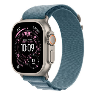Ремешок Apple Alpine Loop 49 мм Light Blue / Natural Titanium Finish