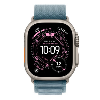 Ремешок Apple Alpine Loop 49 мм Light Blue / Natural Titanium Finish