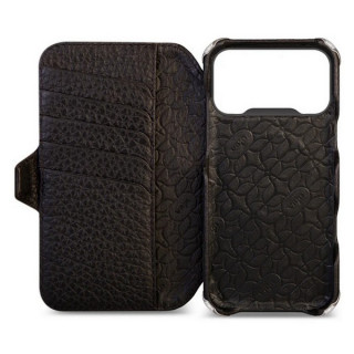 Чехол-книжка из кожи Vaja Buckler ST Wallet для iPhone 17 Pro 6.3" V-Mag Black