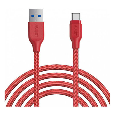 Кабель Aukey Braided Nylon CB-AC2 2М USB-C to USB-A 3.1 (Красный)