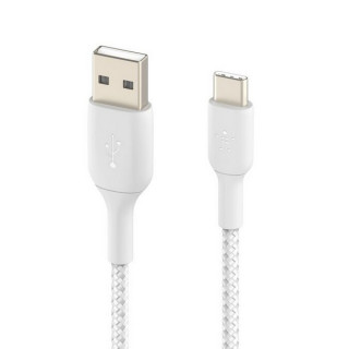Кабель Belkin BoostCharge Braided USB-A - USB Type-C 1м (CAB002BT1MWH) White