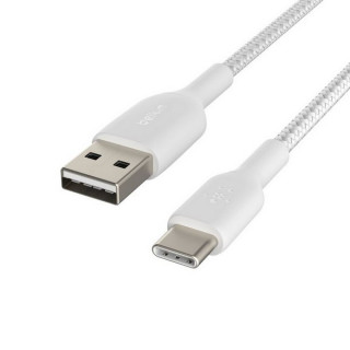 Кабель Belkin BoostCharge Braided USB-A - USB Type-C 1м (CAB002BT1MWH) White