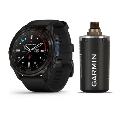 Умные часы Garmin Descent MK3i 51 мм титан Carbon Grey DLC с черным силиконовым ремешком и трансивер Descent T2 (BNDL-DMK3-51CGDT2)