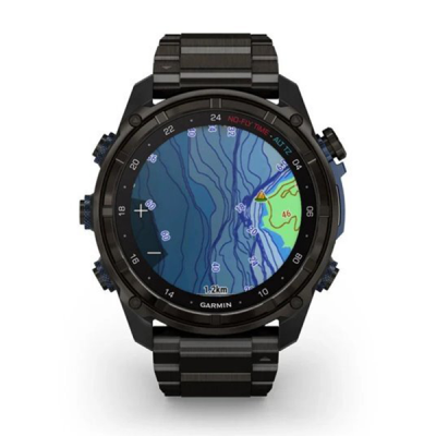 Умные часы Garmin Descent MK3i 51 мм титан Carbon Grey DLC с черным силиконовым ремешком и трансивер Descent T2 (BNDL-DMK3-51CGDT2)