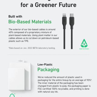 Кабель Anker 542 USB-C to Lightning BIO-BASED 1,8 м (A80B2H11) черный
