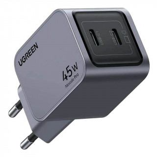 Сетевое зарядное устройство Ugreen X707 Nexode Pro 45W USB-C+USB-C PD GaN (35008) серый