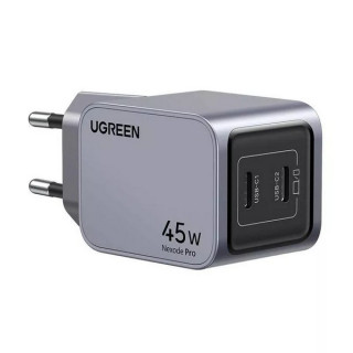 Сетевое зарядное устройство Ugreen X707 Nexode Pro 45W USB-C+USB-C PD GaN (35008) серый