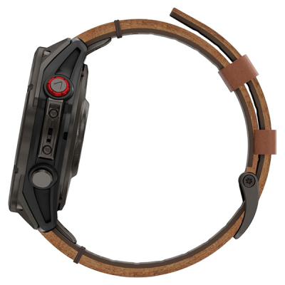 Garmin Fenix 8 Pro 47 мм Amoled Sapphire Carbon Grey DLC Titanium / Chestnut Leather Band (010-03198-40)