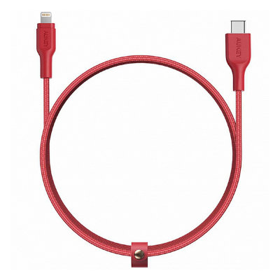 Кабель для iPod, iPhone, iPad Aukey Braided Nylon (CB-CL2) USB-C to Lightning 2m (Red) 1111379