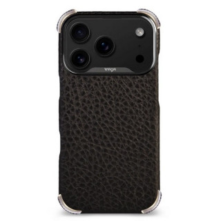 Чехол-накладка из кожи Vaja Buckler ST Grip для iPhone 17 Pro 6.3" V-Mag Black