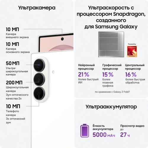 Смартфон Samsung Galaxy Z Fold8 Ultra 12/256 ГБ Cream