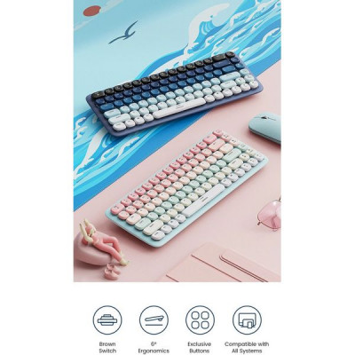 Клавиатура механическая UGREEN KU101 FUN + Mechanical Keyboard USB-C & Bluetooth (15226) синий