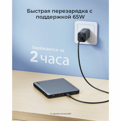 Внешний аккумулятор Aukey Sprint X 20000 мАч 100W LCD (APB-PB-Y44) Grey
