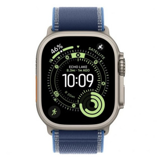 Apple Watch Ultra 3, 49mm, титан светлого цвета, ремешок Trail цвета «синий/ярко-синий» (2025)