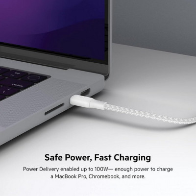 Кабель Belkin BoostCharge USB-C - USB-C 3м 100W (CAB014BT3MWH) White