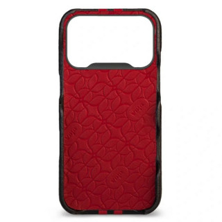 Чехол-накладка из кожи Vaja Grip для iPhone 17 Pro 6.3" V-Mag GTX Black and Rosso