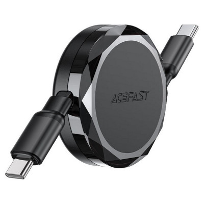 Кабель AceFast C13-03 USB-C - USB-C 60W Retractable Charging Data Cable 0.8 м (AF-C13-03-BK) Black​​