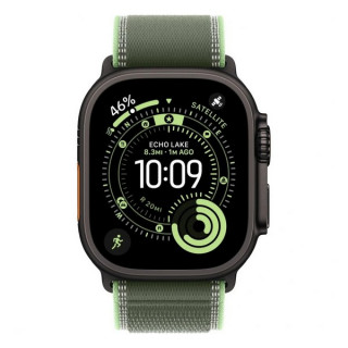 Apple Watch Ultra 3, 49mm, черный титан, ремешок Trail цвета «зеленый/неон» (2025)