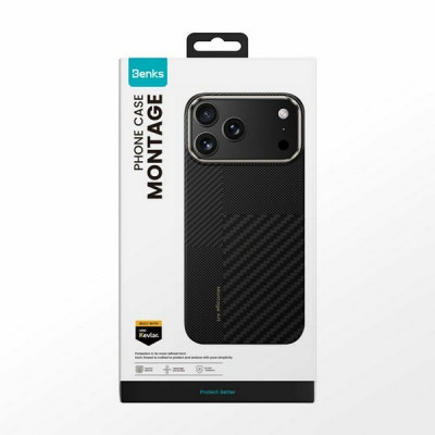 Чехол Benks Montage ArmorAir Case built with Kevlar для iPhone 17 Pro 6.3" (C.K.FL.AP.BK.MB69) черный (600D+1500D)