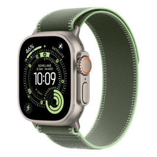 Ремешок Apple Trail Loop 49 мм Green/Neon - Natural Titanium Finish