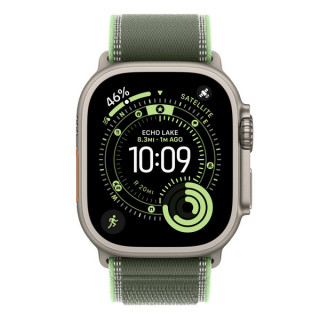 Ремешок Apple Trail Loop 49 мм Green/Neon - Natural Titanium Finish