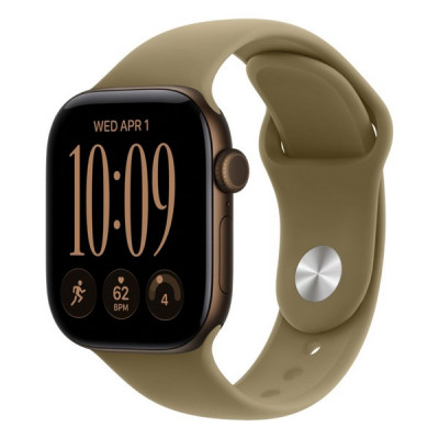 Apple Watch Series 12, 42 mm, Dark Bronze Aluminum, Olive Sport Band