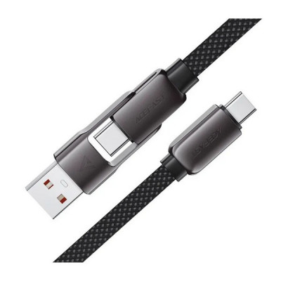 Кабель AceFast C13-05 USB-A/USB-C - USB-C Short Zinc Alloy Connectors Charging Data Cable 0.2 м (AF-C13-05-BK) Black