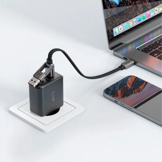 Кабель AceFast C13-05 USB-A/USB-C - USB-C Short Zinc Alloy Connectors Charging Data Cable 0.2 м (AF-C13-05-BK) Black