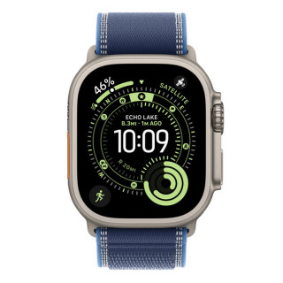 Ремешок Apple Trail Loop 49 мм Blue/Bright Blue - Natural Titanium Finish