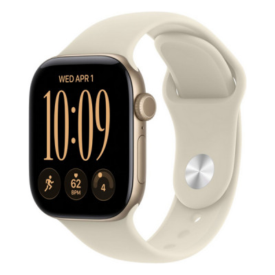 Apple Watch Series 12, 42 mm, Light Gold Aluminum, Sand Sport Band