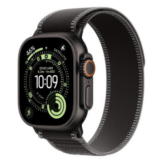 Apple Watch Ultra 3, 49mm, черный титан, ремешок Trail цвета «черный/угольно-черный» (2025)