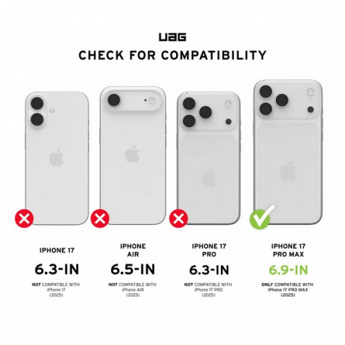 Чехол UAG Essential Armor Magfit для iPhone 17 Pro Max 6.9" (114541113131) Ash