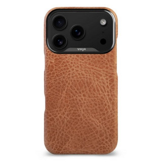 Чехол-накладка из кожи Vaja Grip для iPhone 17 Pro 6.3" V-Mag Pull Up Camel