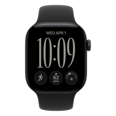 Apple Watch Series 12, 42 mm, Black Aluminum, Black Sport Band