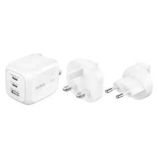 Сетевое зарядное устройство Belkin 3-Port 70W GaN Wall Charger (WCH018hqWH) White