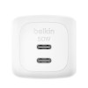 Сетевое зарядное устройство Belkin BoostCharge Pro 2*USB-C 50W (WCH019kqWH) White
